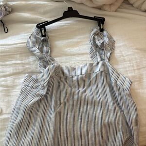 Striped Blue and White Women's Top